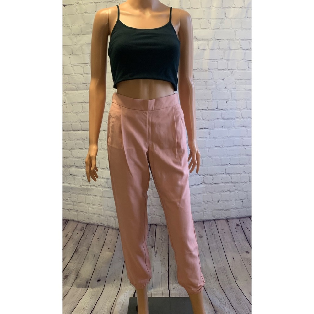 NWOT TopShop Pink Trousers w/ elastic ankle size 2
